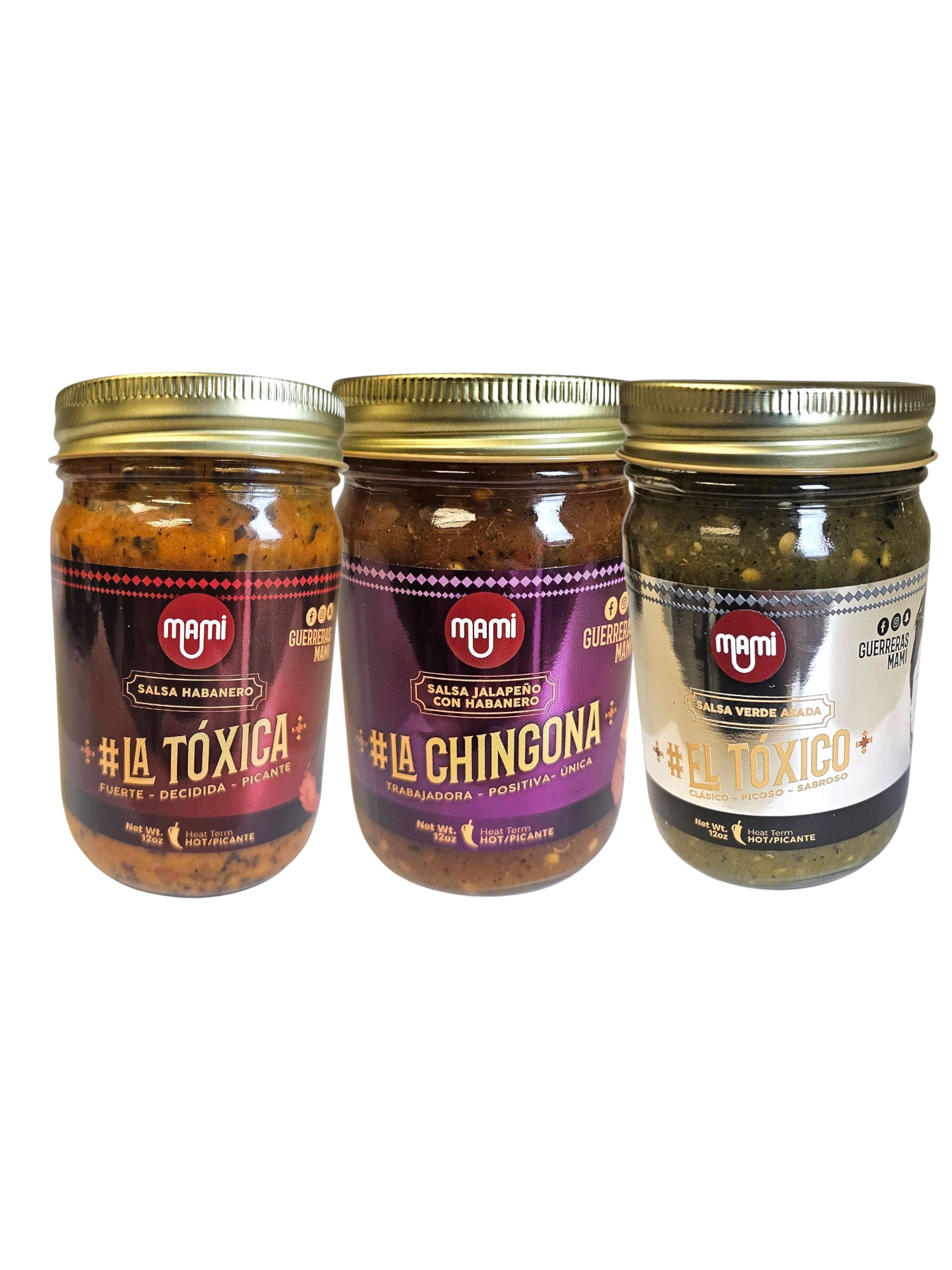 Mexico's Carne Asada Salsas-Hot (3 bundle set)- 12 oz (La Toxica, El Toxico, La Chingona)
